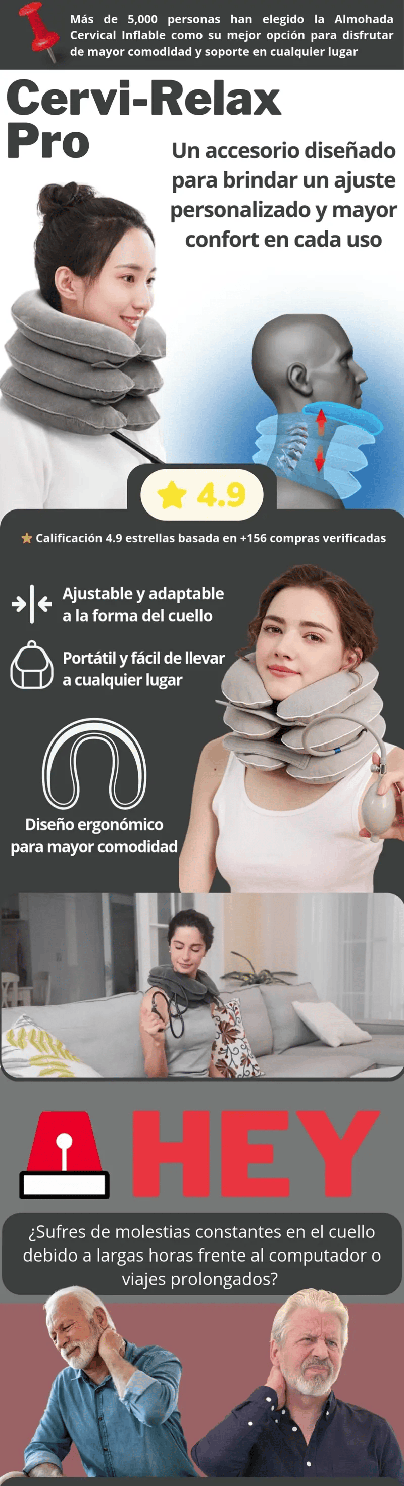 Cervi-Relax Pro / Almohada cervical inflable